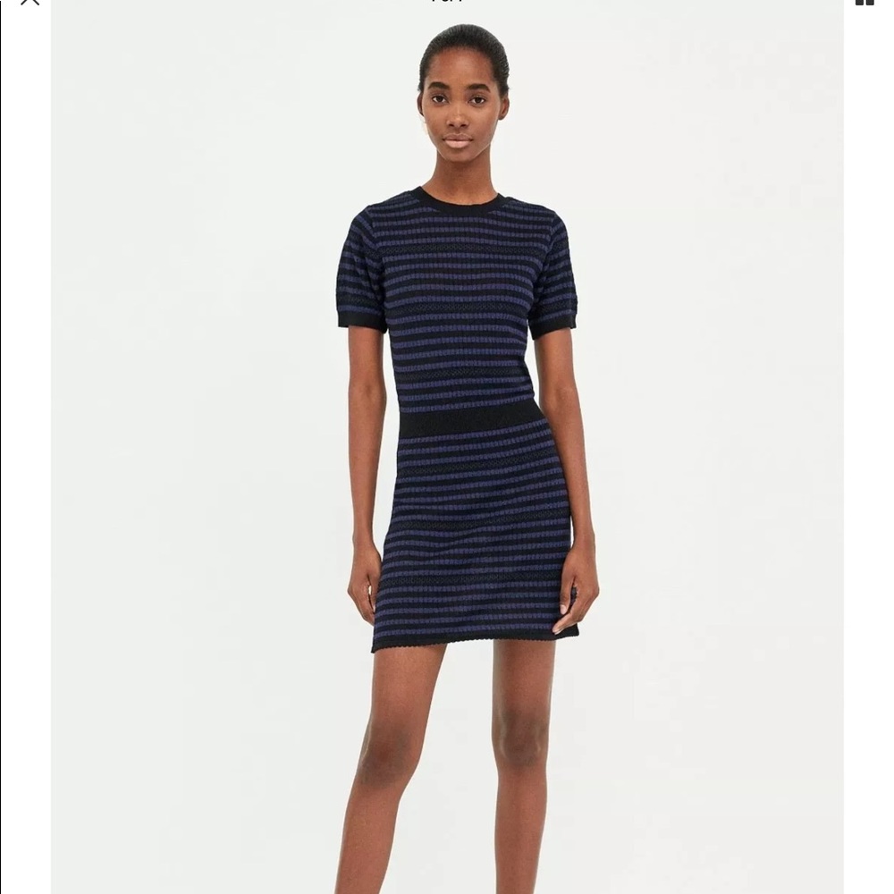 NWOT Zara Knit Striped Dress Large Jersey Bodycon